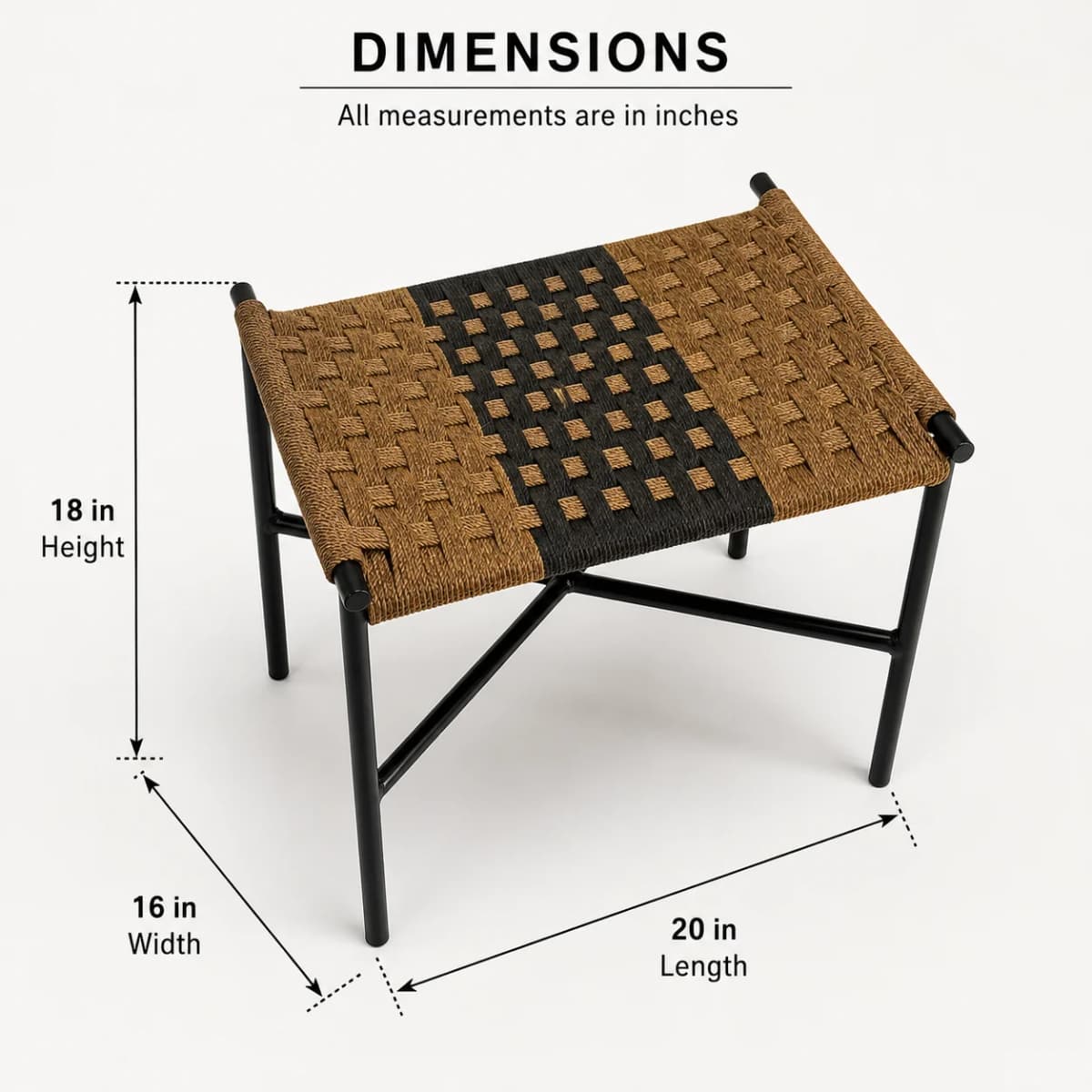 Rope Woven Stool dimensions